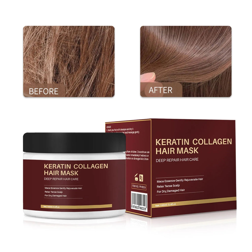 100ml collagen hair mask bottle for moisturising and repairing dry hair