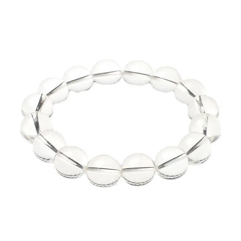 White round crystal bead bracelet from old Donghai materials in a geometric unisex design.