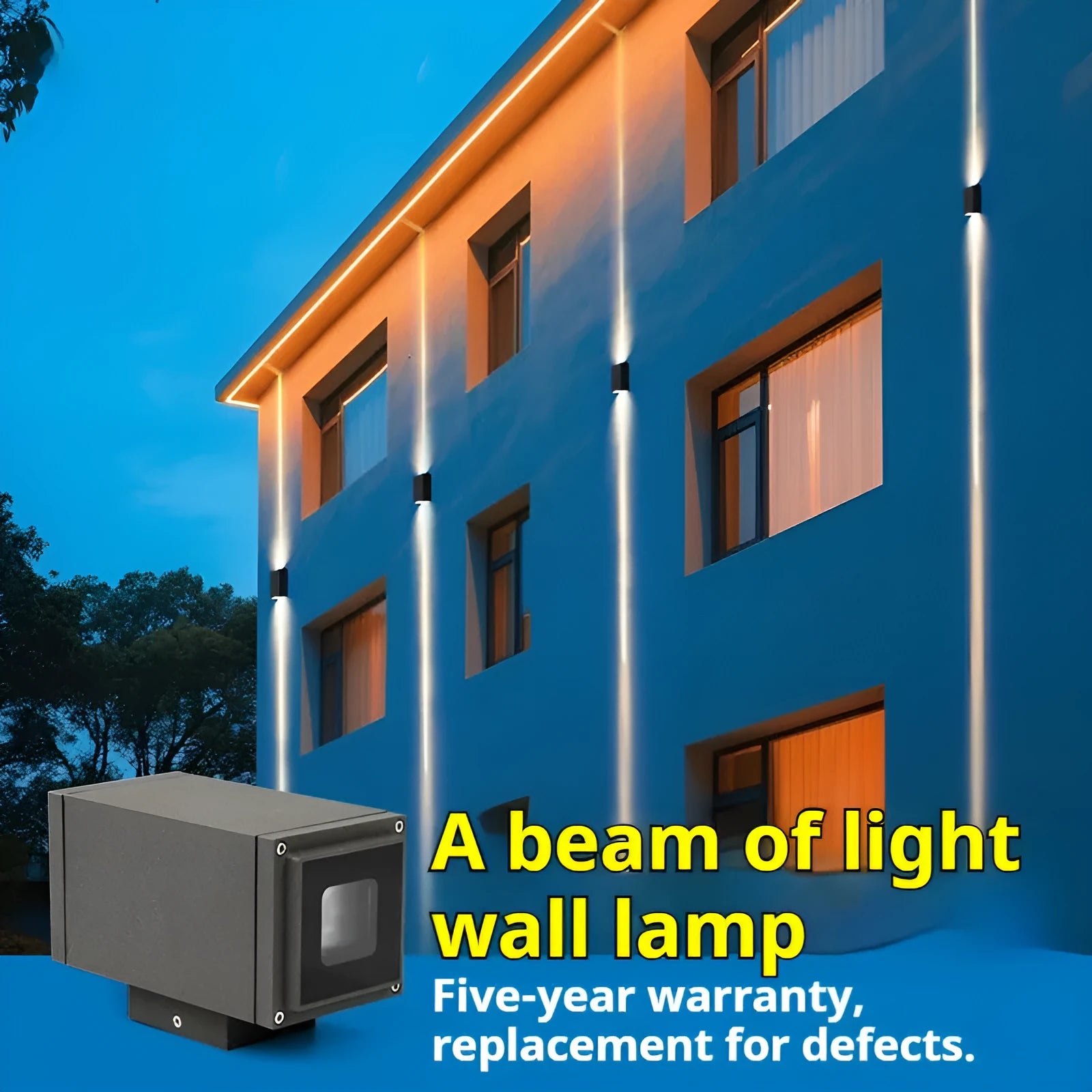 Outdoor wall lamp double head aluminium alloy IP65 waterproof facade lighting 192x96x122mm 3000K