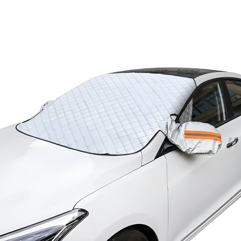 Magnetic anti frost car snow cover with aluminium foil and magnets on windscreen