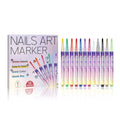12-piece nails art marker DIY set of manicure graffiti pens in red, yellow, and blue for nail decoration