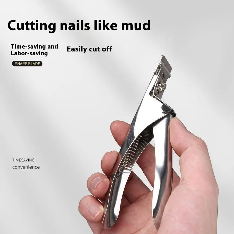 Nail art cut titanium French U-shaped scissors with stainless steel construction and three colour handle options
