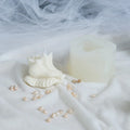 White silicone conch shaped mold for resin and candle crafts, 10.5cm irregular 3D design