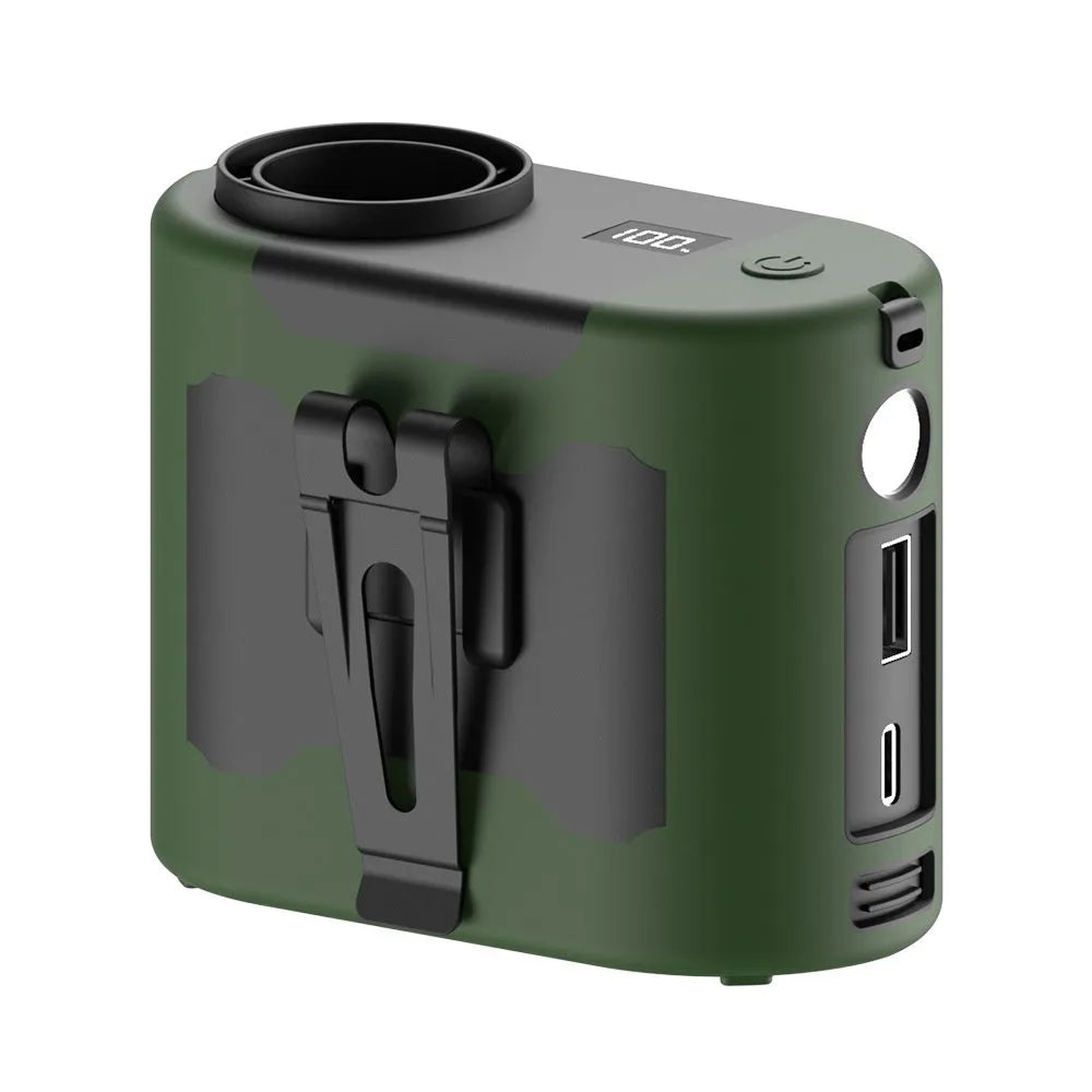 Portable waist fan, rechargeable lithium battery, USB, 5 speed, 95x80x50mm, grey, army green, orange red, black