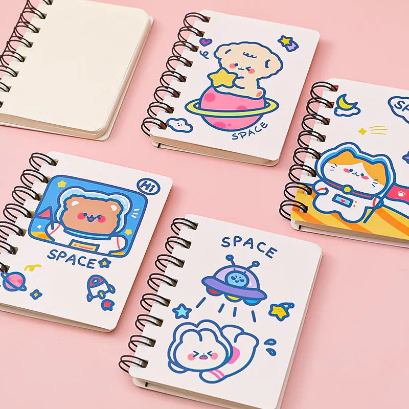 Astronaut series pocket flipper notebook showing compact 10.5 x 8 cm size and flipper design