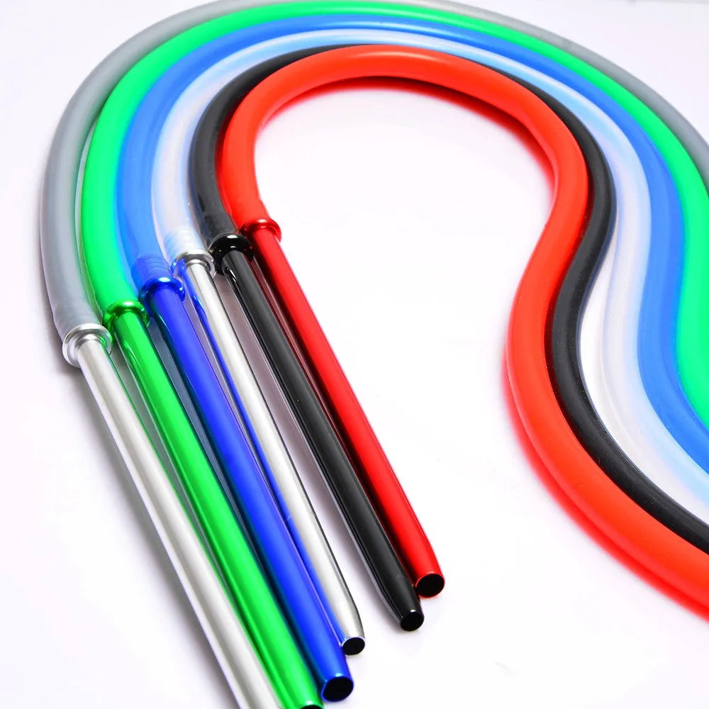 Silicone hookah pipe with aluminium mouthpiece in one of six colour options.