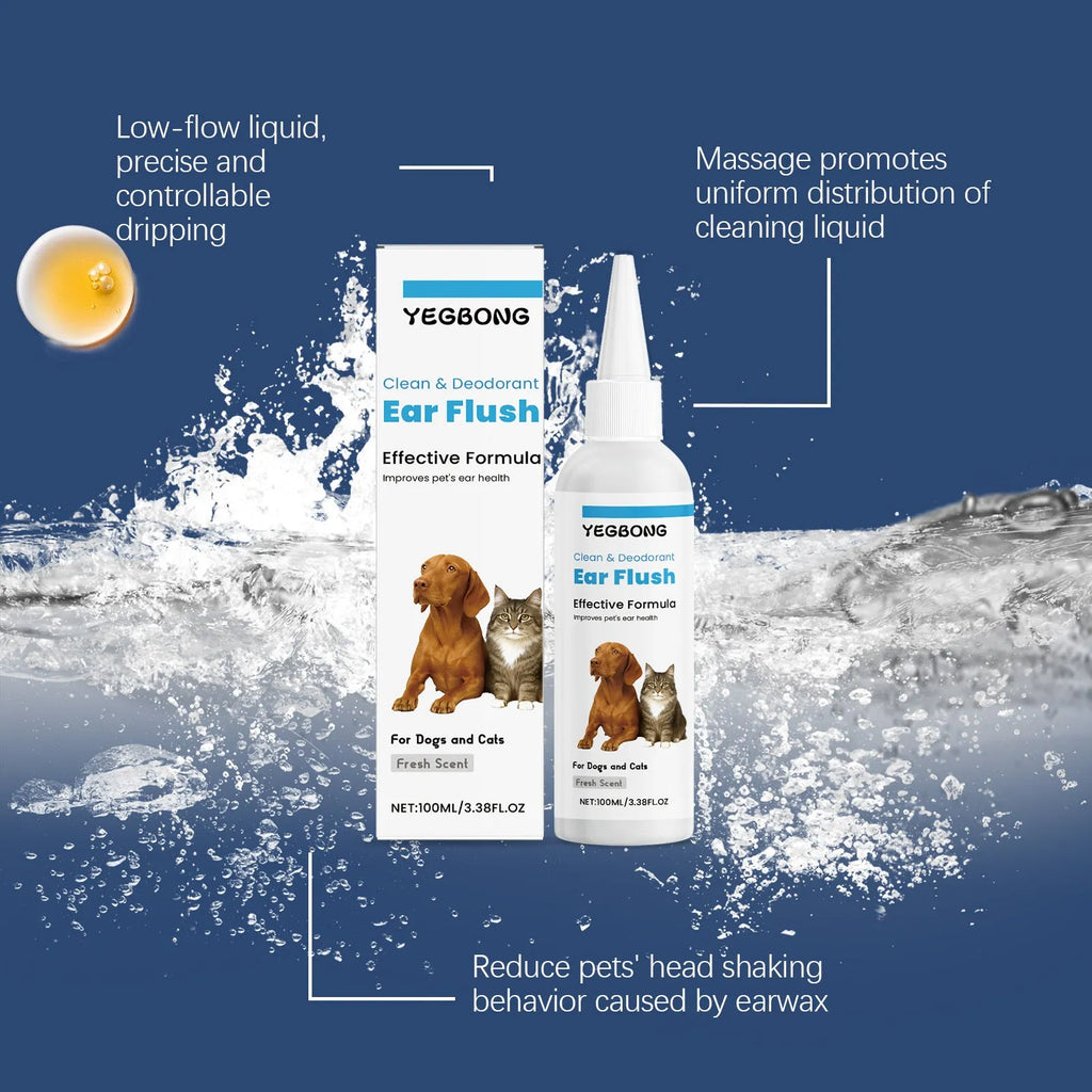 100ml bottle of cat and dog veterinary ear cleaning liquid
