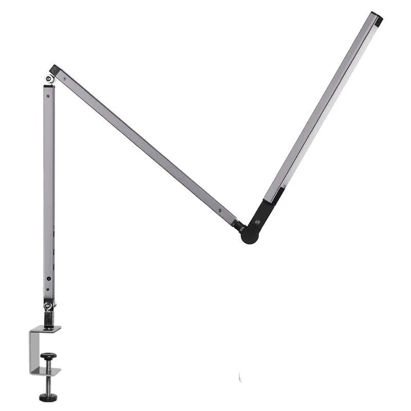Aluminium clip-on LED desk lamp with remote control in black, silver, blue, or gold finish