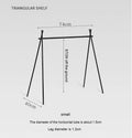 Aluminium alloy foldable camping clothes drying rack with triangle frame and multiple hooks