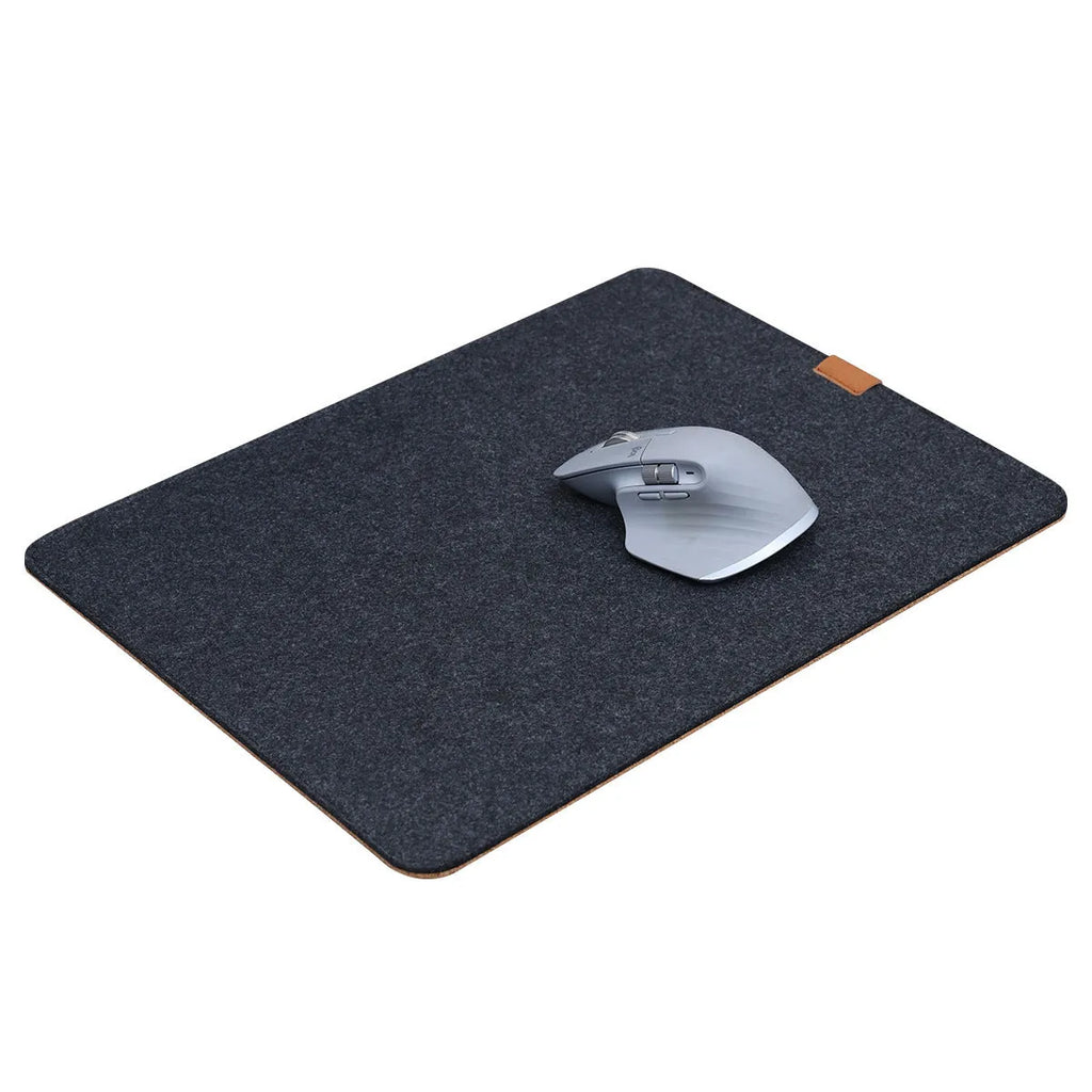 Oversized felt cork desk mouse mat in Japanese simple style with black gray pattern