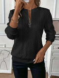 Women's loose fit zipper cardigan coat with 3D effect pattern in khaki colour, polyester fabric, front zipper closure