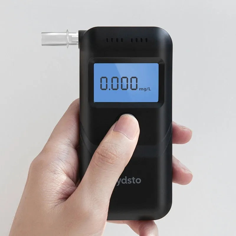 Black household alcohol breath tester with digital display, HD-JJCSY01 model