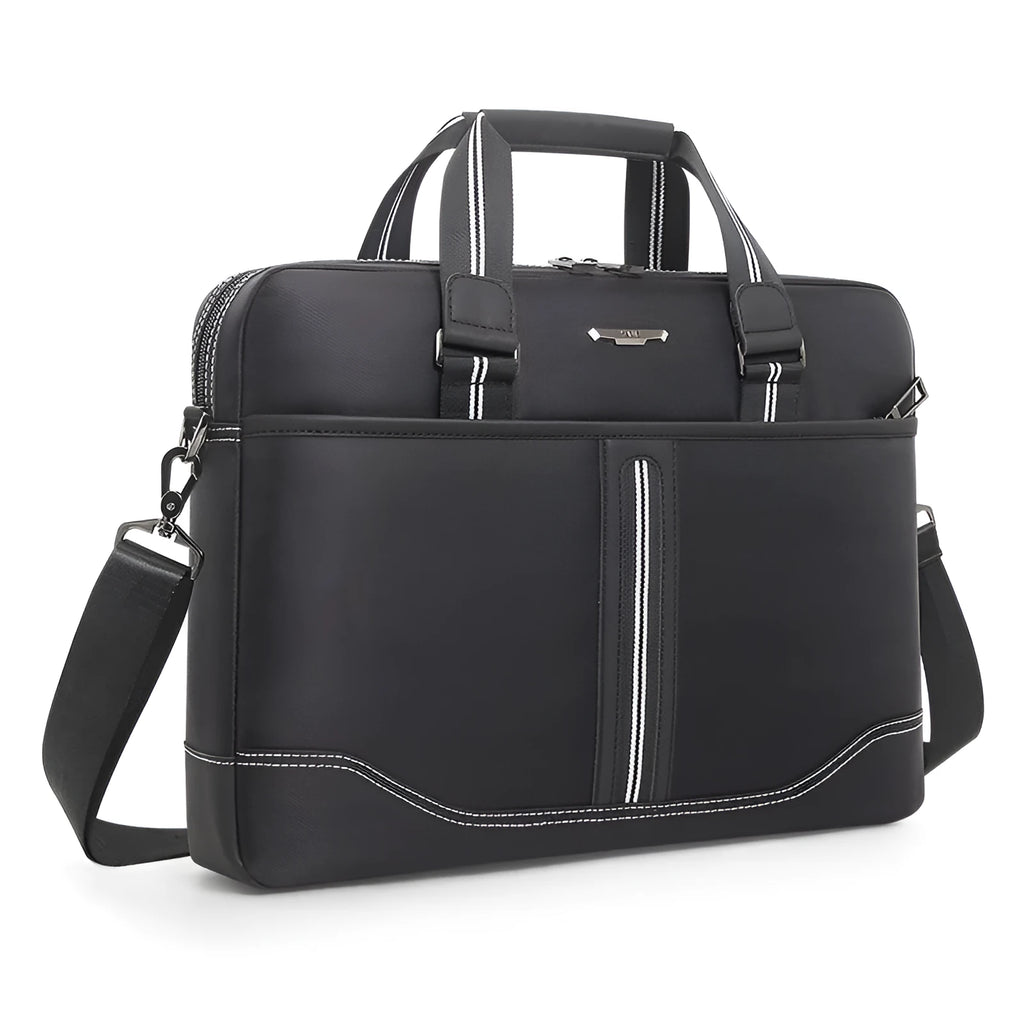 Men's Oxford cloth large capacity laptop bag 16 inch in black waterproof wear resistant business travel
