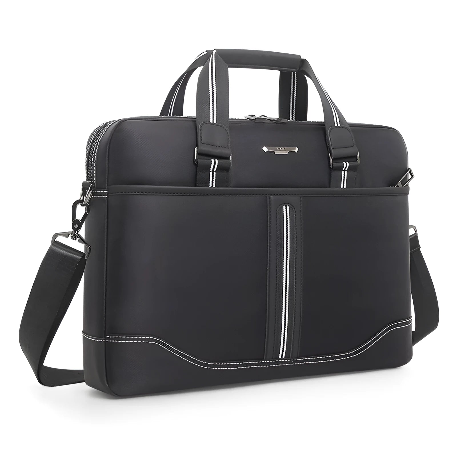 Men's Oxford cloth large capacity laptop bag 16 inch in black waterproof wear resistant business travel
