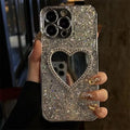 Electroplated glitter epoxy acrylic phone case with sequined mirror finish for iPhone models
