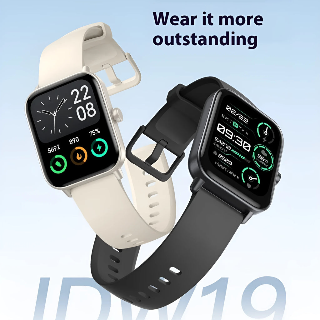 Multi functional sports smartwatch in pink or black with heart rate monitoring, Bluetooth calling, and 7-14 day battery life