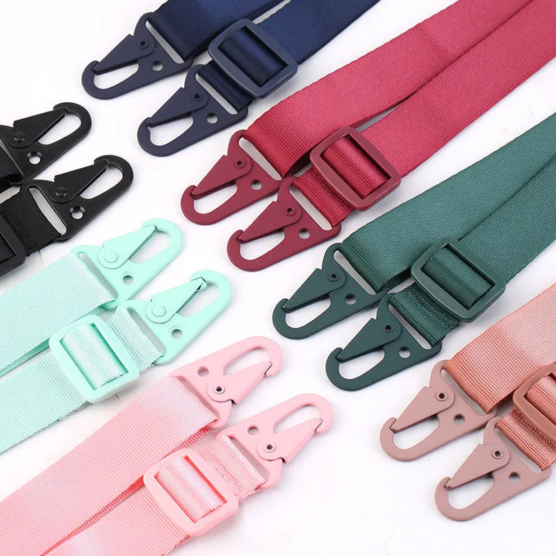 Buckle ribbon lanyard phone case in black TPU with detachable strap for Samsung Galaxy