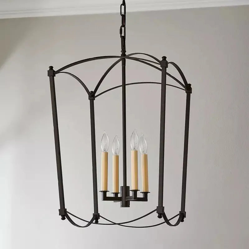 Four-head villa high stair droplight ceiling lamp in iron construction