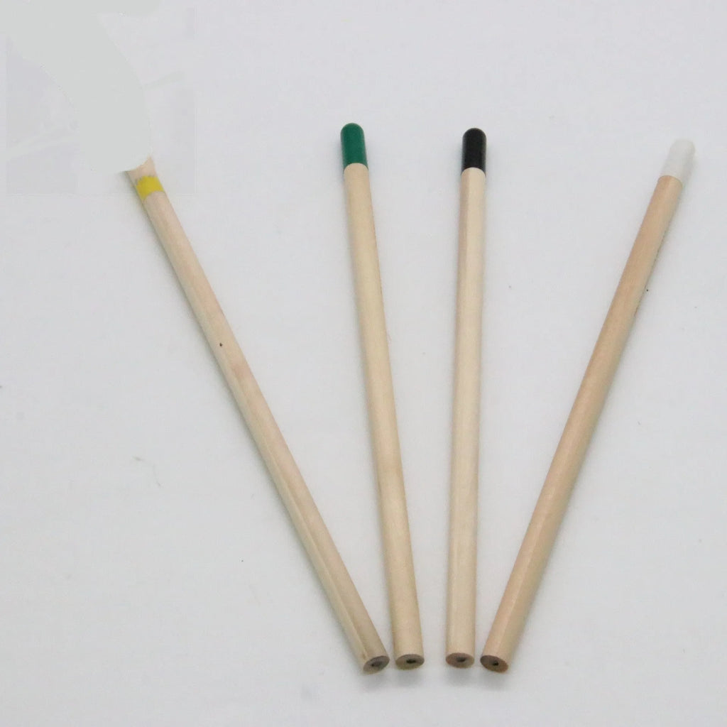 Colourful plantable seed pencils with HB refills and degradable capsules containing lavender or basil seeds.