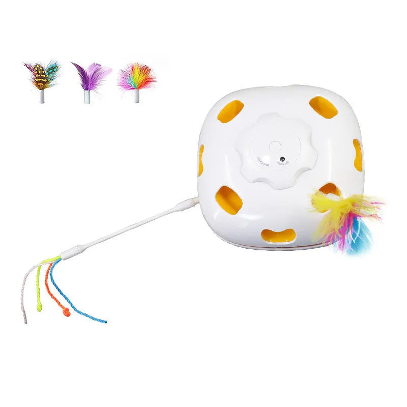 Plastic cat self-play relief teaser toy with picture colour pattern