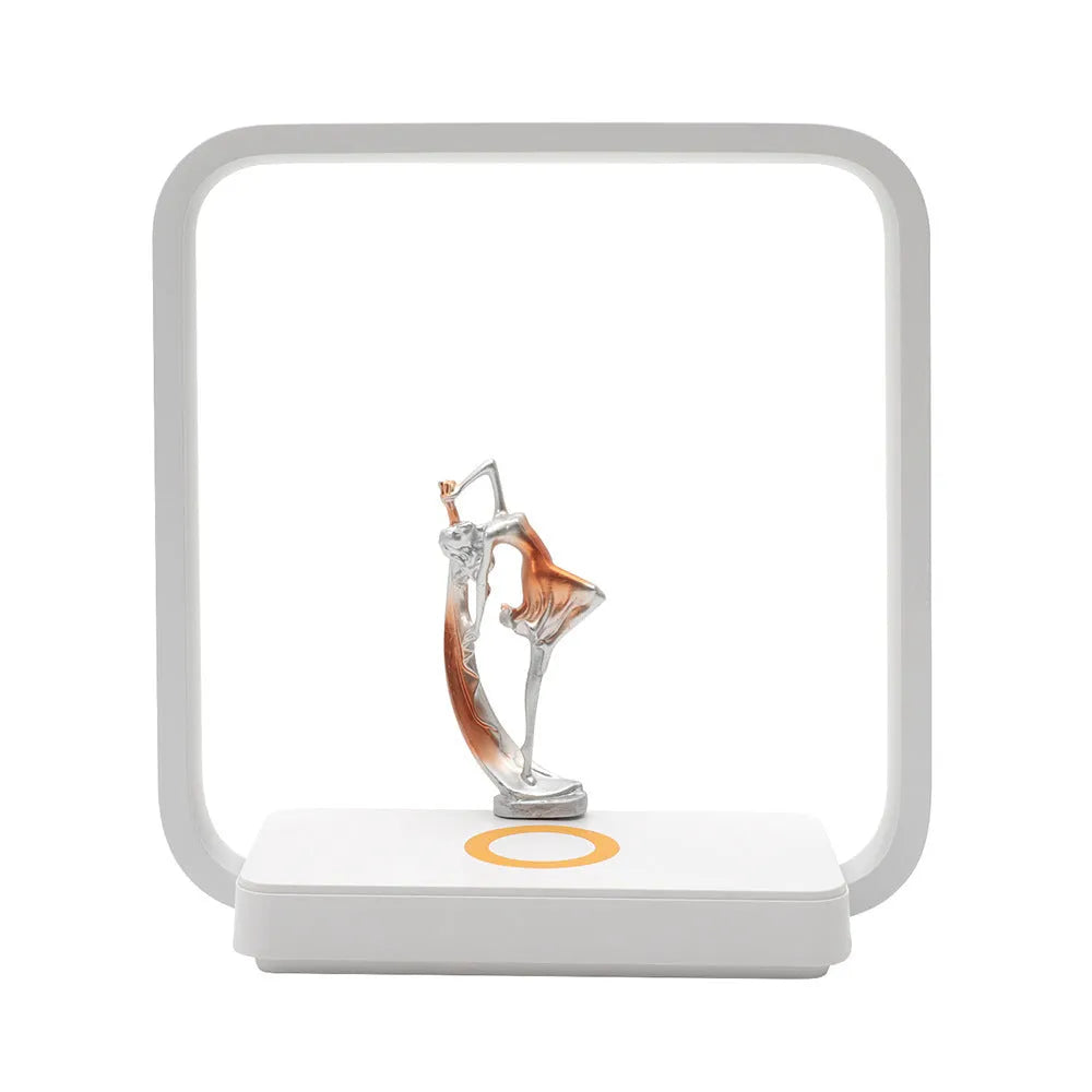 Blue Atmosphere table lamp with wireless phone charging pad, dimensions 25x9.6x26cm