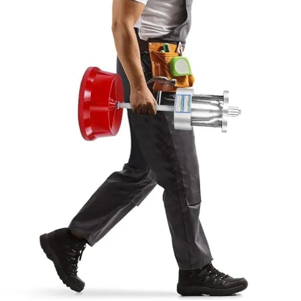Portable hub balancer with aluminium head and bull's eye level for wheel balancing
