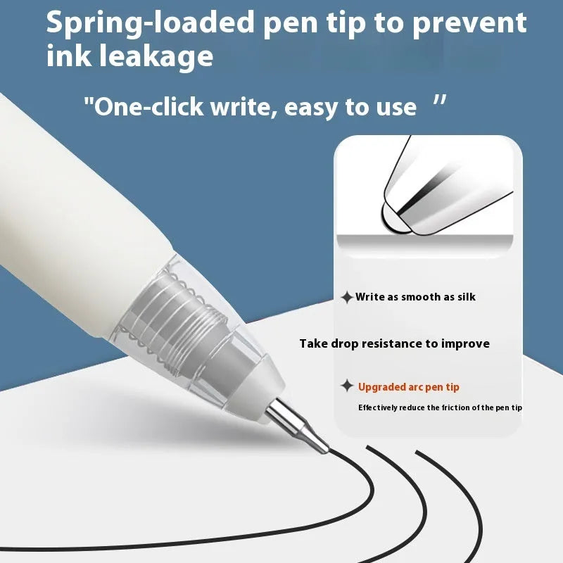 Pack of ten quick-dry gel pen refills for bullet pens in black, blue, red, and ink blue.