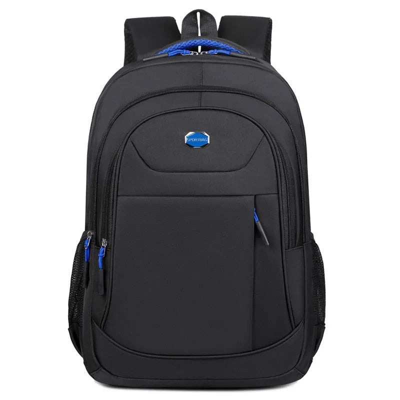 College student business travel backpack in Oxford cloth with multi-layer compartments and curved shoulder straps