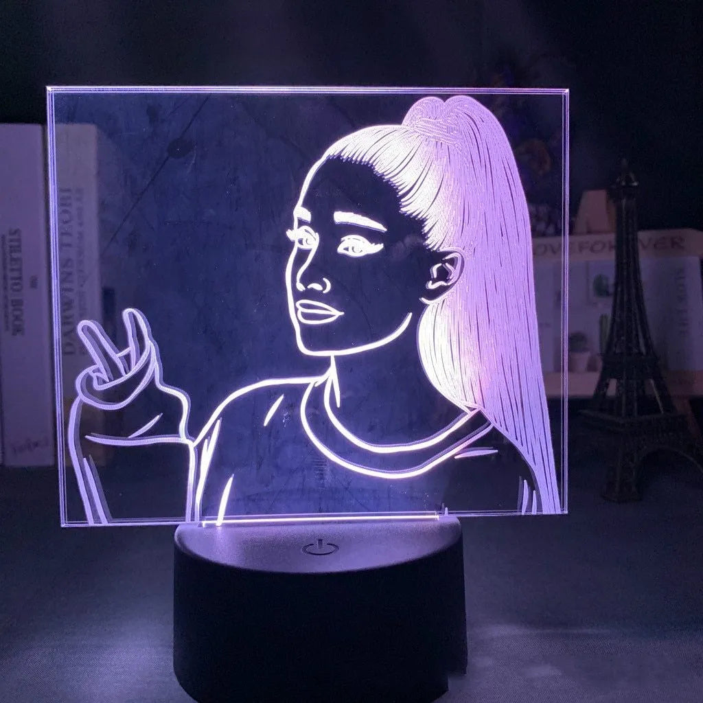 Acrylic 3D night light with European design showing dimensional effects and colour illumination