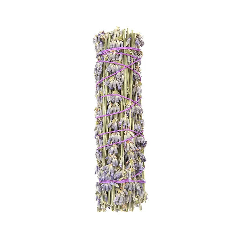 Natural dried lavender aromatherapy fragrance stick measuring about 4 inches long.