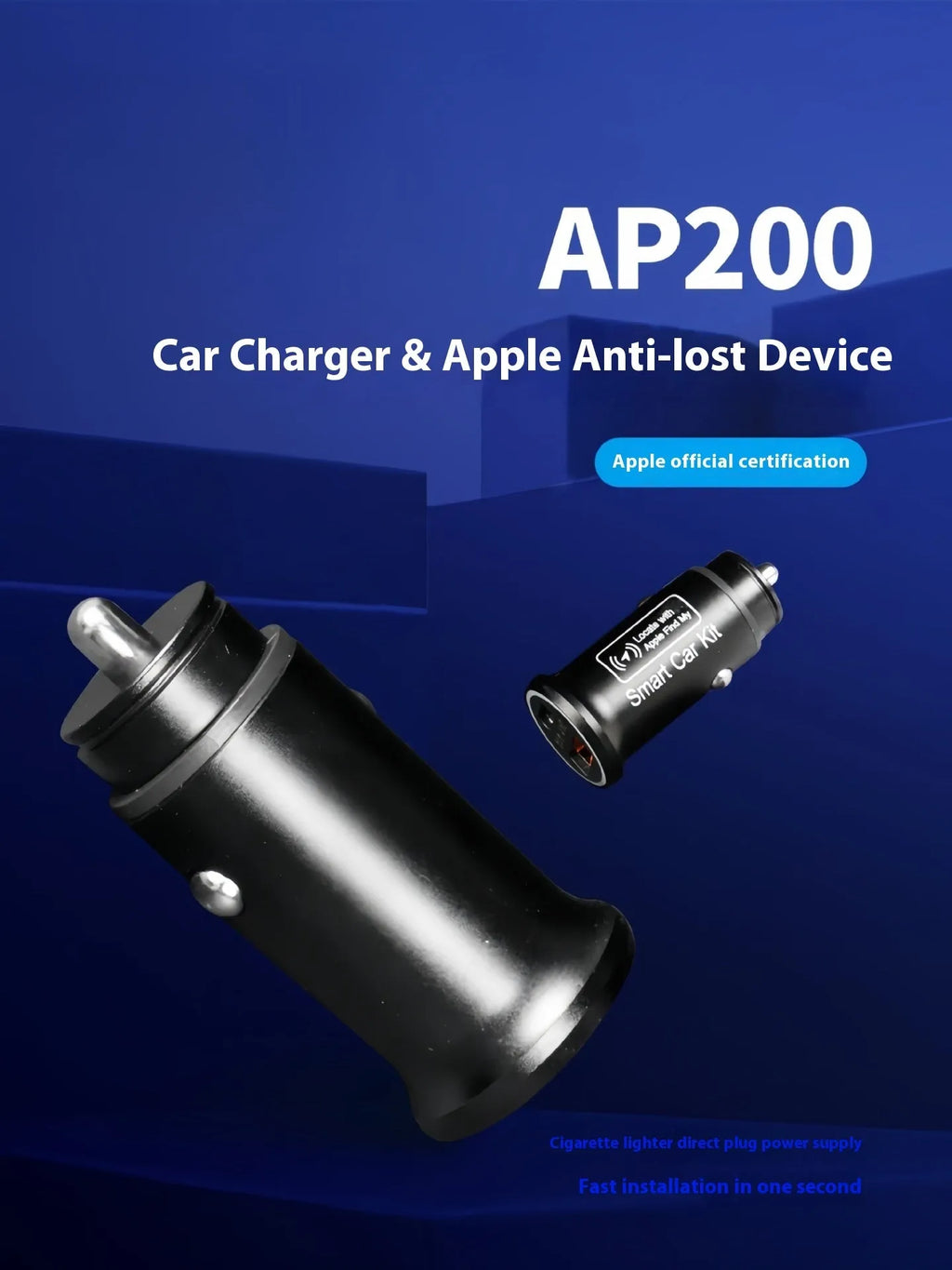 Black car charger GPS locator device for finding lost vehicles.