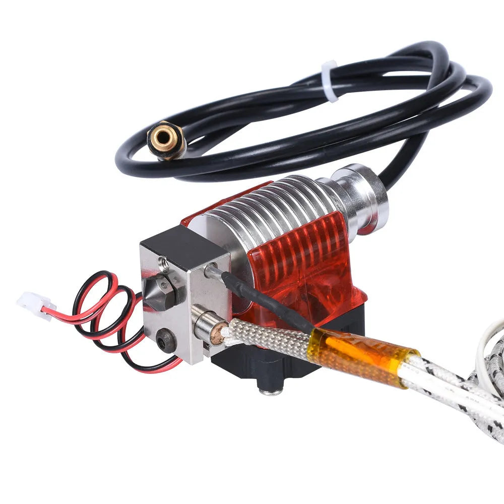 E3DV6 J Head remote extrusion head kit with hardened steel or copper-plated nozzle and all-metal or Teflon throat for 3D printers