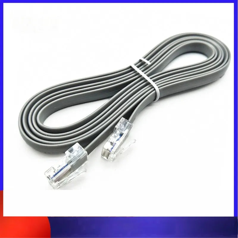 Silver grey CAT6 network cable with RJ45 connectors, 2 metres long.