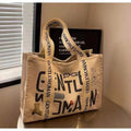 Canvas women's travel tote bag with large capacity and printing design in three colour options