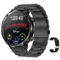 T30 smart watch with black silicone strap showing IPS touch screen displaying heart rate data