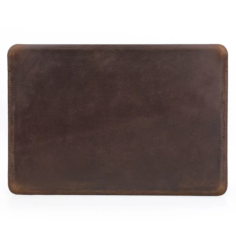 Brown crazy horse leather protective cover for MacBook Pro 13.3 and MacBook Air 13.3, horizontal style