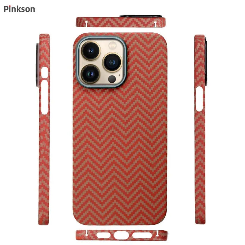 Aramid fibre ultra-thin frosted phone case for iPhone 12 series in black 1500D weave