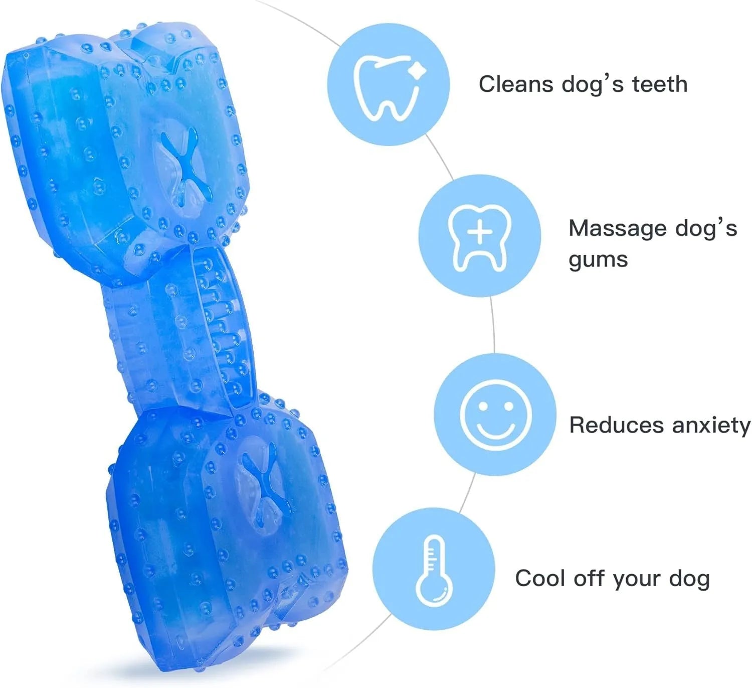Freezable dog cooling chew toy with thickened non-toxic construction