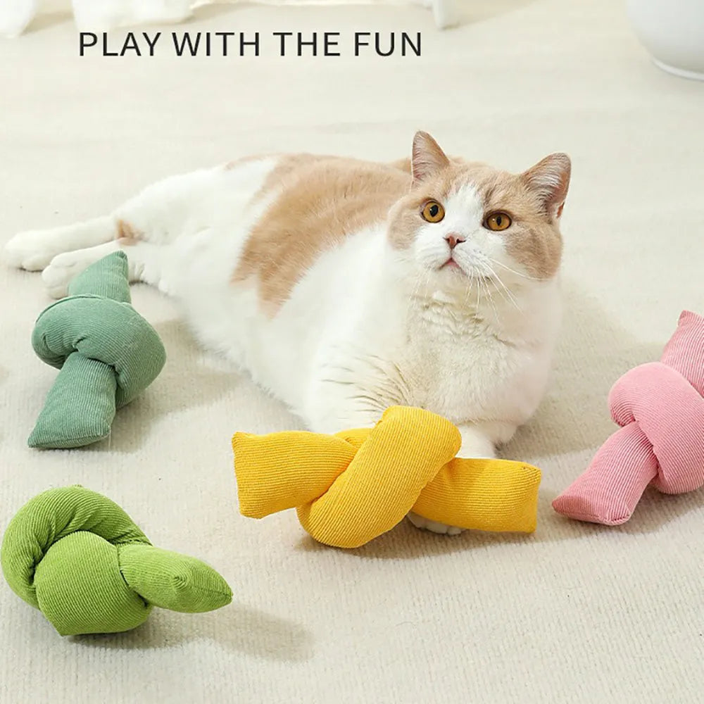 White knotted cotton dog rope toy for tug games and dental care