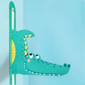 Children's cartoon magnetic crocodile stature foot wall sticker height chart with scale and erasable pen