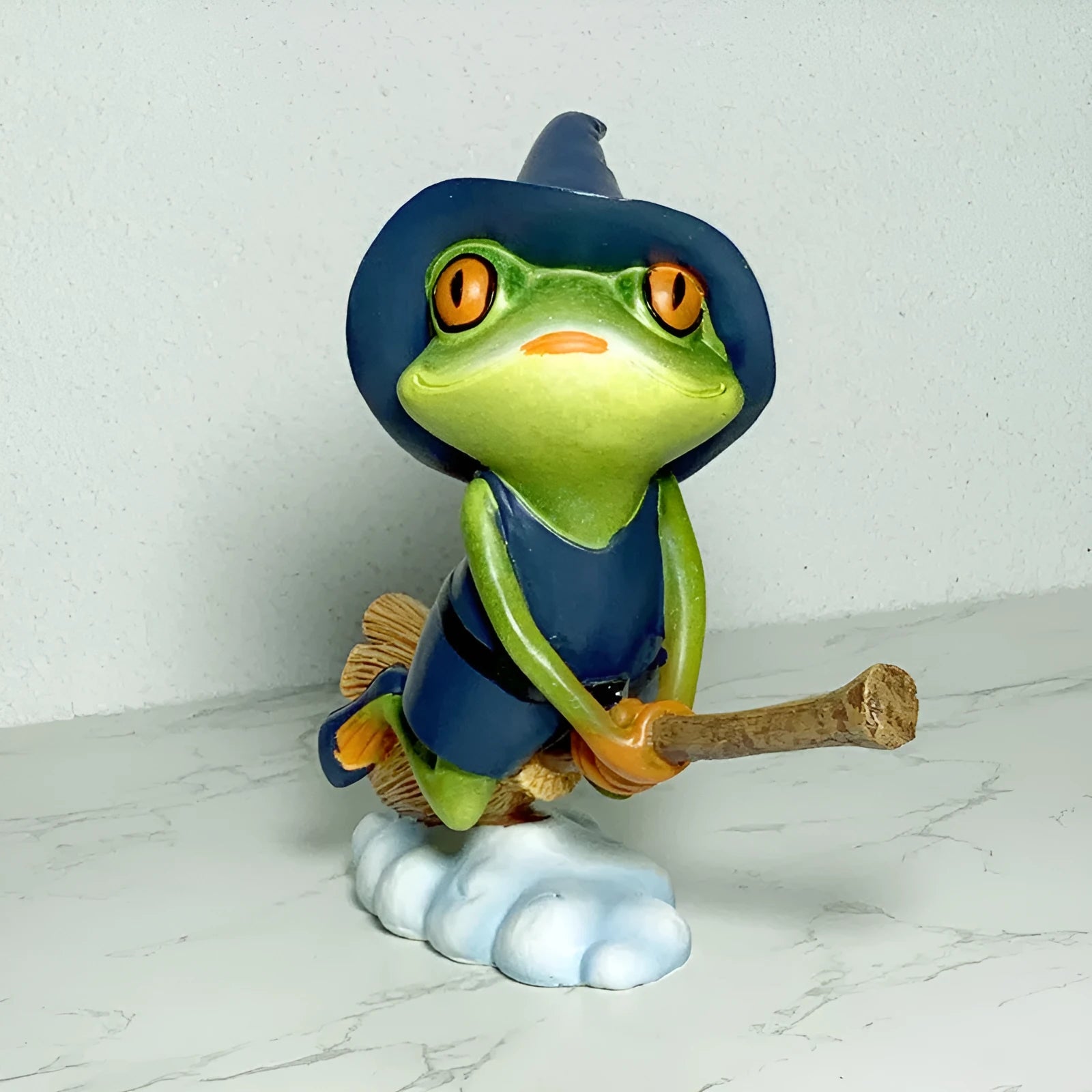 RDW123 Magic Frog colour European style plastic and resin yoga frog ornament on a shelf.