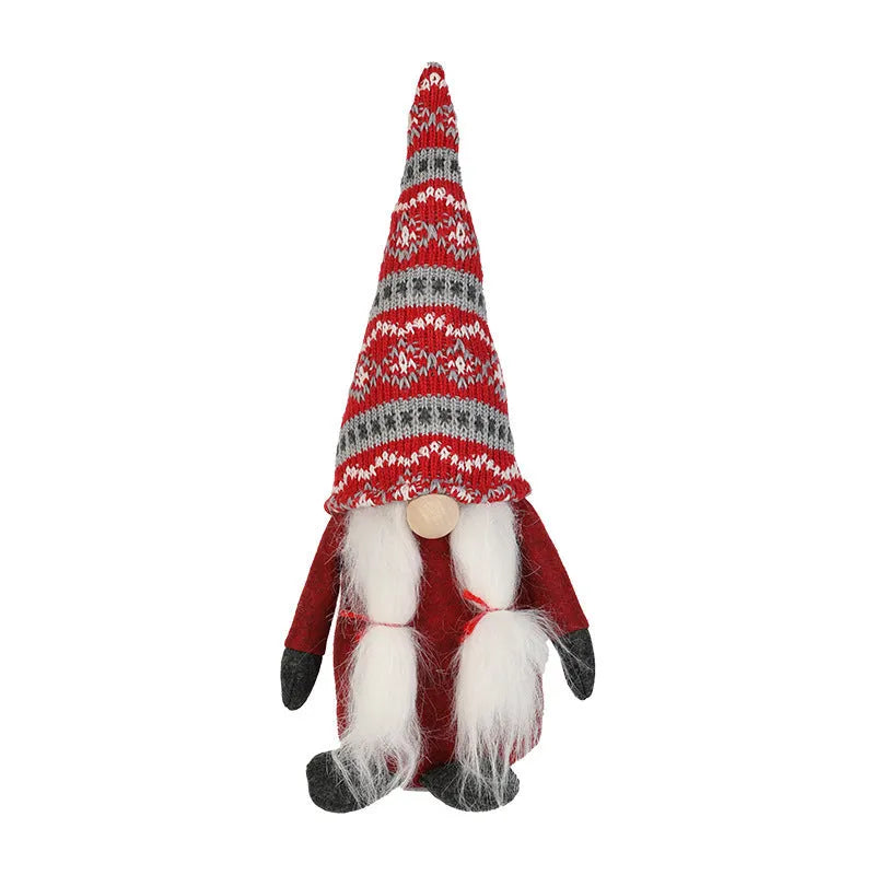 Cloth faceless doll Christmas ornament with Christmas Rudolf theme in grey or red, sizes 14cm to 50cm