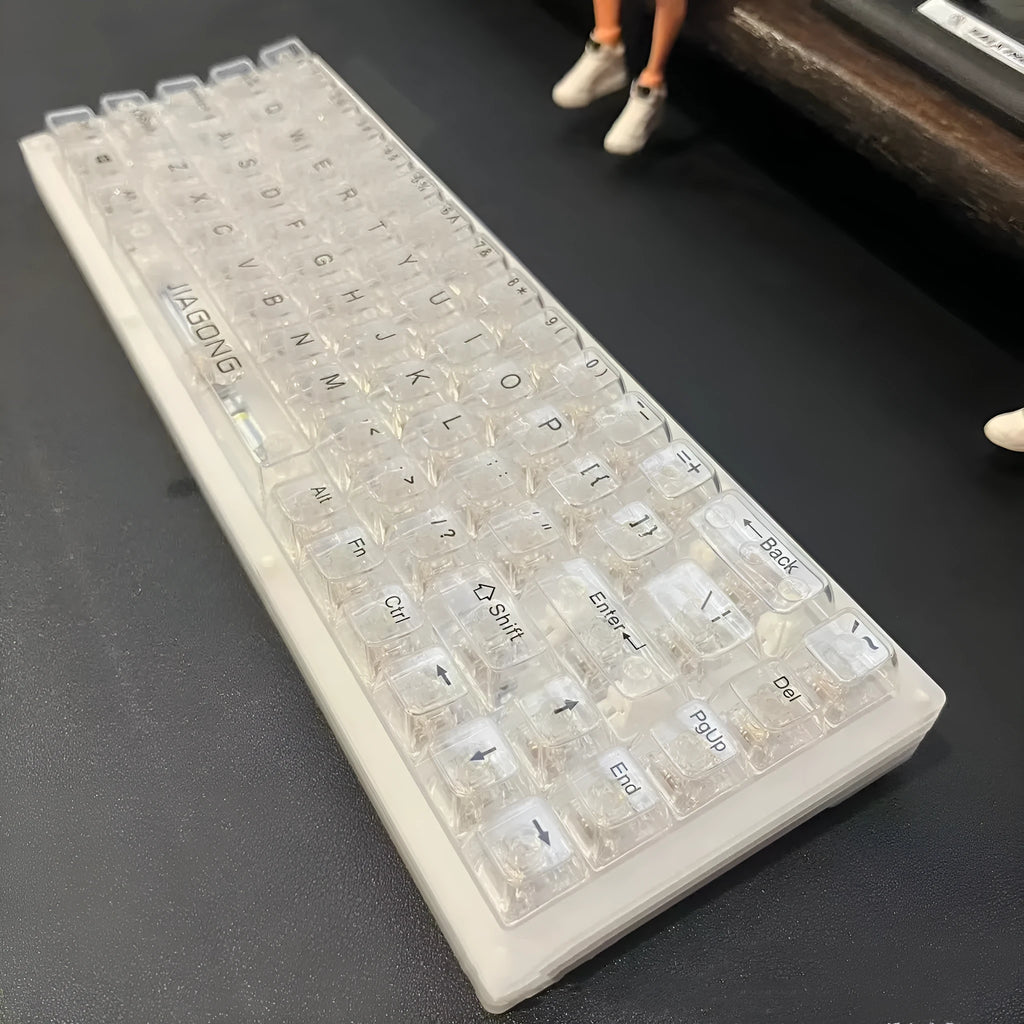 Transparent plastic 132-key keyboard keycap set for mechanical keyboards