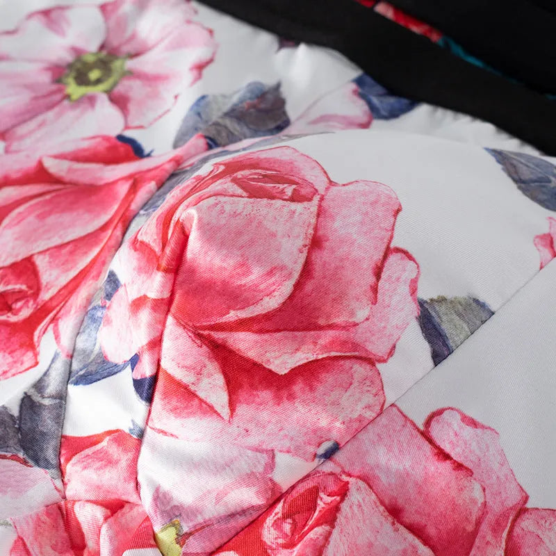 Men's Ice Silk printed underwear in floral design showing mid waist fit.