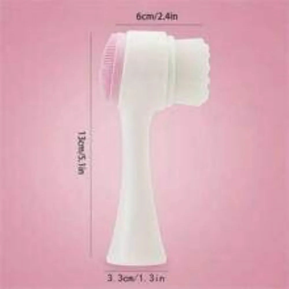 Blue and pink pet paw brush grooming tool with nylon bristles for dogs and cats