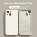 Liquid silicone magnetic phone case in solid colour compatible with iPhone 12 and 13 series