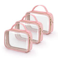 Transparent PVC lipstick storage wash bag with chain in multiple colour options measuring 7.85 inches