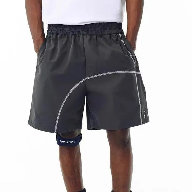 Men's retro functional drawstring shorts in high elasticity polyester fabric