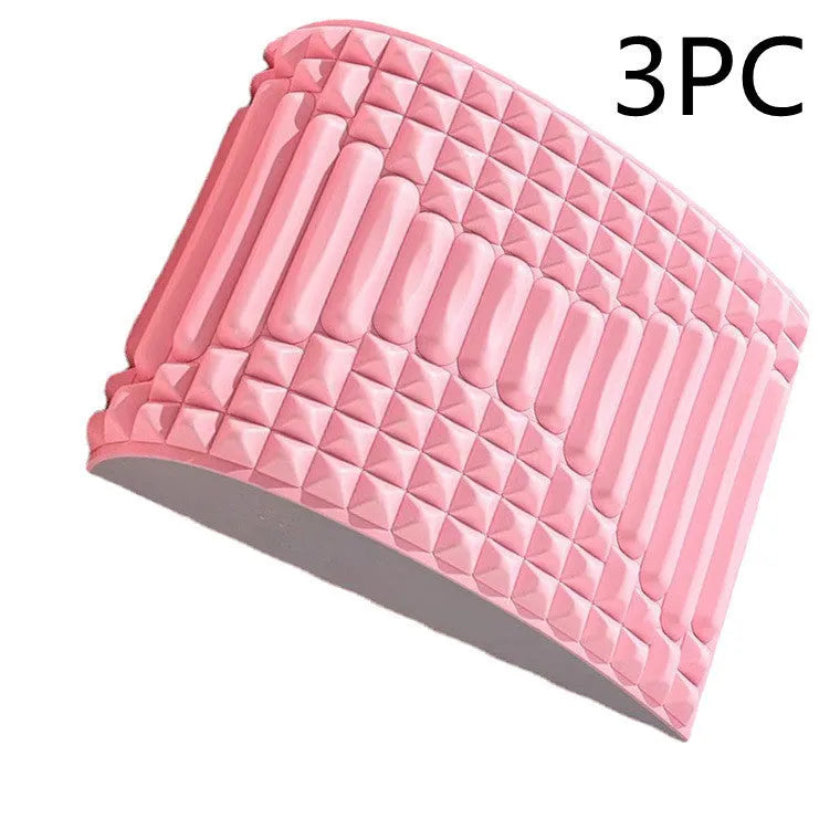Blue back stretcher pillow for lumbar support with acupressure massage function