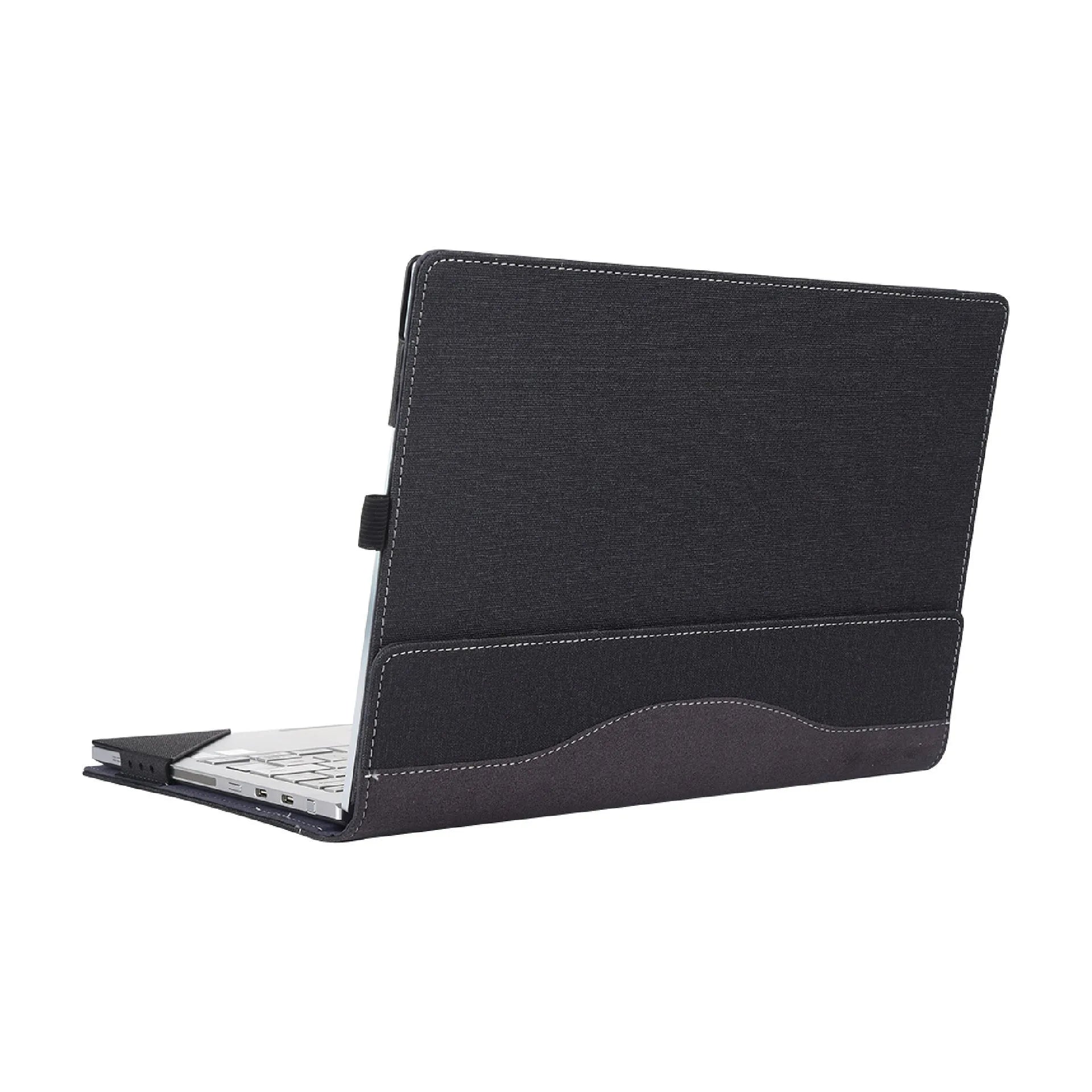 Black imitation leather laptop protective sleeve for Microsoft Laptop6 13.5 and 15 inch models, showing Chinese-style design.